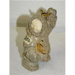 5" Soapstone Dancer with Bone Face (33)