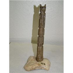 10" Bone Carved Totem Pole, Imported (33)