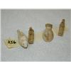 Image 1 : Lot of 4 Bone Carvings:  Seal, 2 men on a sled, Duck and 2 more men on sled, from bone imported