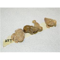Lot of 4 Bone Carvings:  Frog, Bear, Seal, Eagle (33)