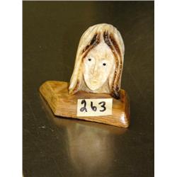 2 1/2" Fossilized Ivory Lady's Face by Jim Bell (33)