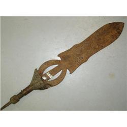 25" Ancient Spear Brass and Wood Hilt and Iron Blade, Very Old (33)