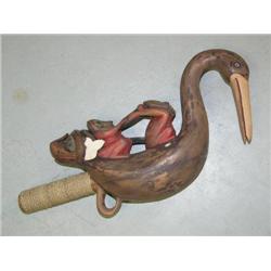 16" Tlingit Style Rattle and it has 1 piece of wood missing on side, made in Indonesia (33)