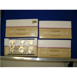 Four 1986 Mint Sets with D and P Mint Marks (1)