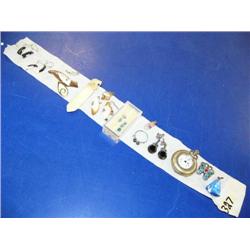 Collection of Ivory Jewelry:  Turquoise pendant, Old Pocket watch, Group of Blue Stones, Etc. (1)