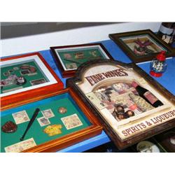 Motorcycle, Bicycle and golf frames, 2 Lighthouses, 3 ships in Bottles, Fine Wine and Spirit Sign an