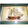 Image 2 : 2 Ships in Bottles, 2 Framed Shelves Items, Wine Display in Frame, Knot frame in Display, Butterfly 