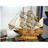 Image 8 : Model ship in case, 3 masted sailing ships 21" long 2 ships in bottles, Lighthouse, Fine Wine Sign, 