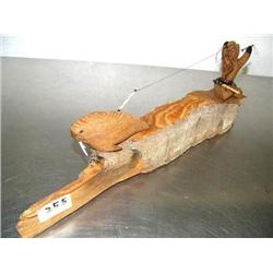 By Robert Manies 18"  Man Harpooning a Walrus Carving (1)