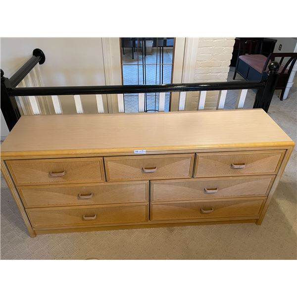 7 Drawer Mid Century Modern Dresser 68L x 18W x 30H
