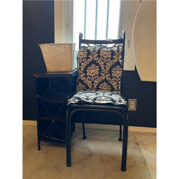 Chair, Organization Rack & Trash Bin