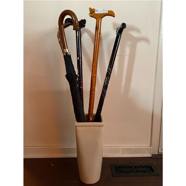 Assorted Canes & Umbrella