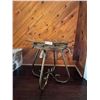 Image 1 : Glass End Table Brass & Brown