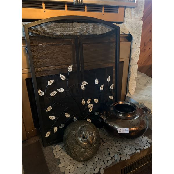 Assortment Of Home Decor, And Fireplace Gate