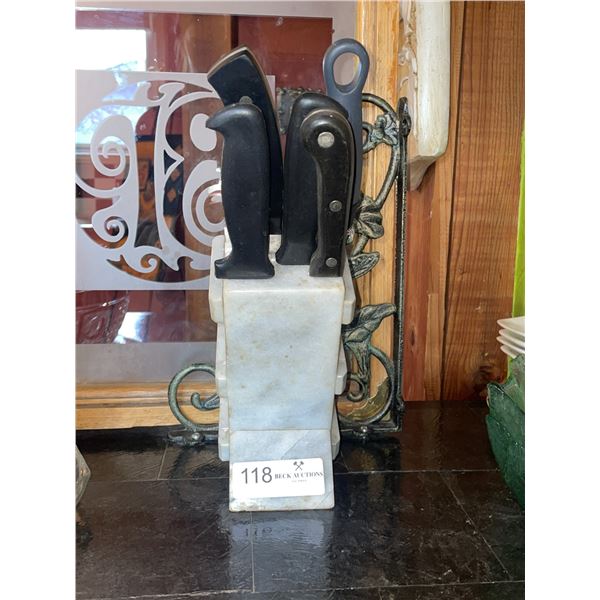 Glass Knife Box With Assorted Knives