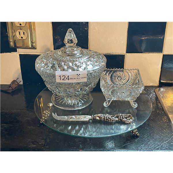 Cake Serving Tray & Crystal Decor