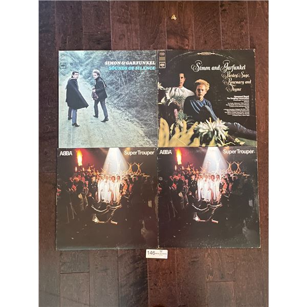 Set Of Four Records Abba  And Simon & Garfunkel