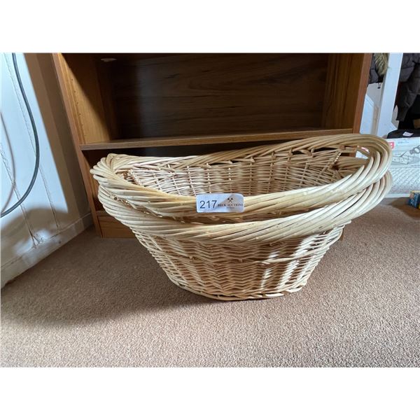 Wicker Baskets And Corner Shelf