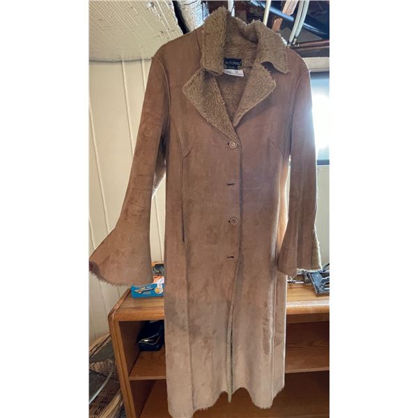 Womens Faux Suede Coat M