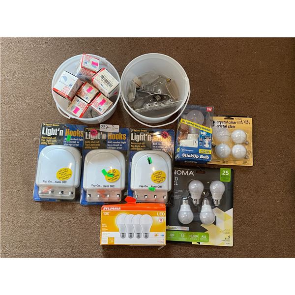 As Seen On TV Light Hooks And Assorted Light Bulbs