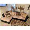 Image 1 : Microfiber And Faux Leather Sectional Couch 2 Pieces