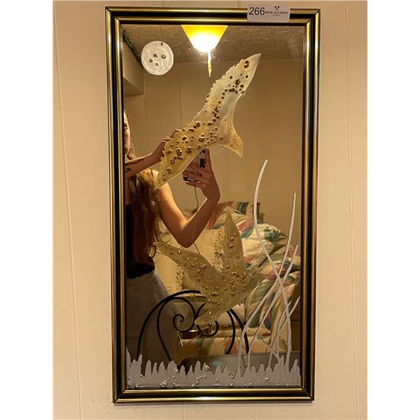 Framed Mirror Art 13 x 25