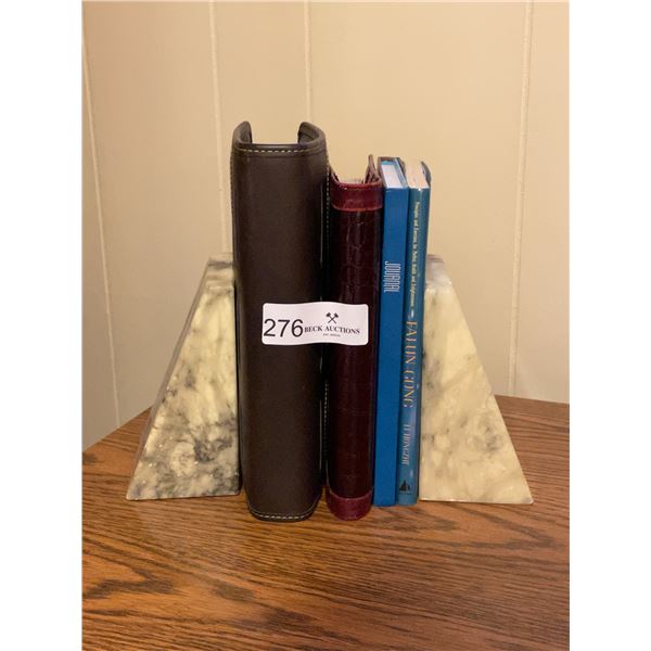 Set Of Marble Books Ends And Books