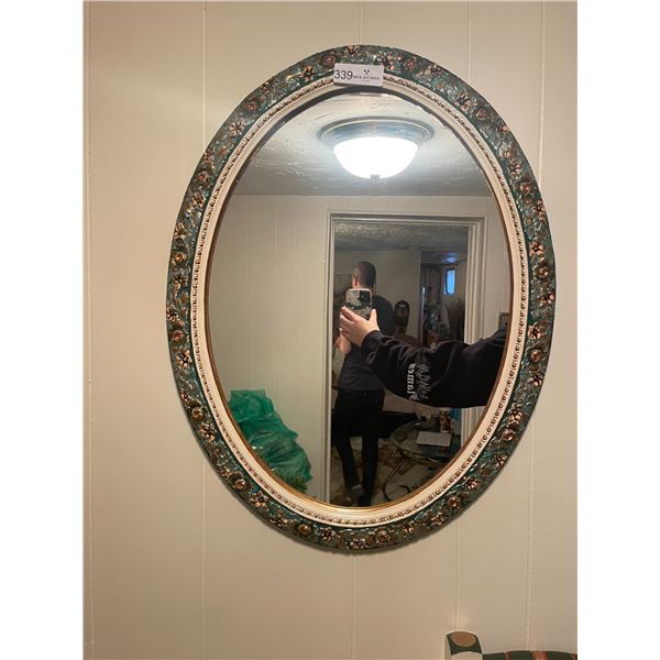 Green And Gold Accented Mirror