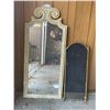 Image 1 : Vintage Framed Mirror 50Lx22W & Fireplace Gate