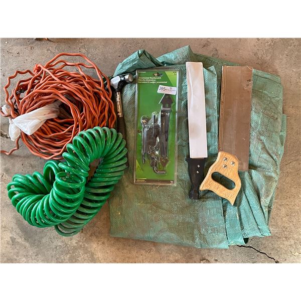 Tools Tarp Assorted Tools, Tarp, & Extension Cord - Beck Auctions Inc.