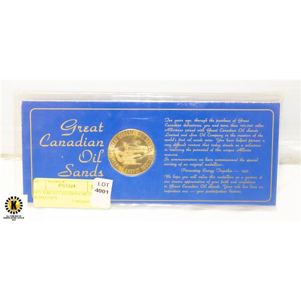 1975 "GREAT CANADIAN OILSANDS" MEDALLION