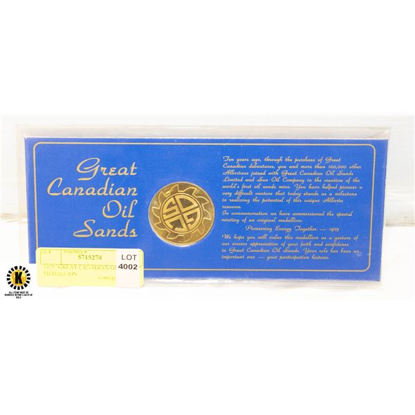 1975 "GREAT CANADIAN OILSANDS" MEDALLION