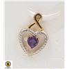 Image 1 : #61-UNHEATED AMETHYST & CZ PENDANT