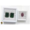 Image 1 : #93-HEATED RUBY 4.5CT& EMERALD 14.10CT GEMSTONE