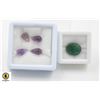 Image 1 : #118-UNHEATED AMETHYST 9.25CT & EMERALD 6.30CT