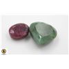 #130-RED RUBY & GREEN EMERALD GEMSTONE 82.05CT