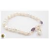 Image 1 : #185-FRESH WATER PEARL & AMETHYST BRACELET