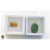 Image 1 : #240-HEATED YELLOW SAPPHIRE 3.00CT & EMERALD 5.88C