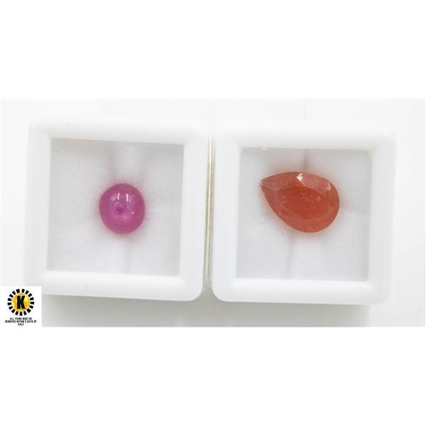 #108-HEATED RUBY 4.25CT  & CAMELIAN 4.30CT