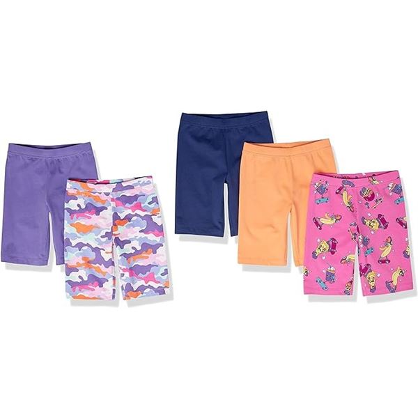 NEW SPOTTED ZEBRA GIRLS MIDI BIKE SHORTS 5 PACK