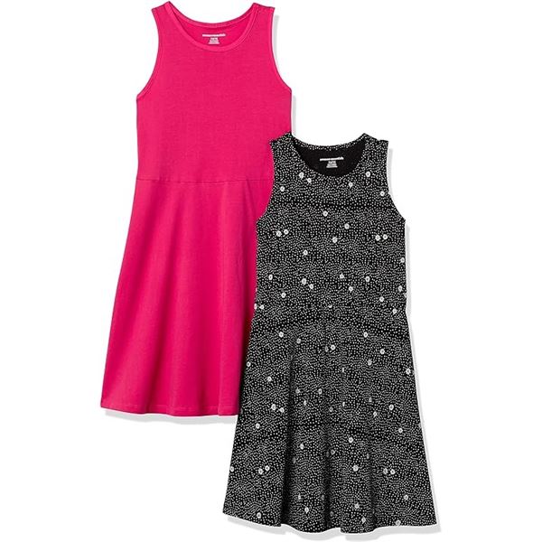 NEW AMAZON ESSENTIALS GIRLS 2 PACK TANK DRESSES