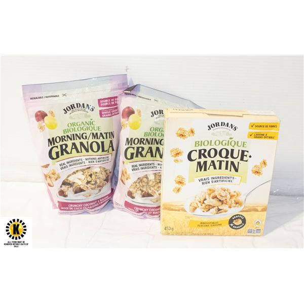 NEW BAG OF 3 JORDANS ORGANIC GRANOLA - VARIOUS