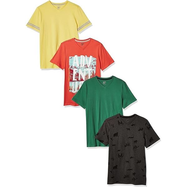 NEW AMAZON ESSENTIALS BOYS SHORT SLEEVE V NECK