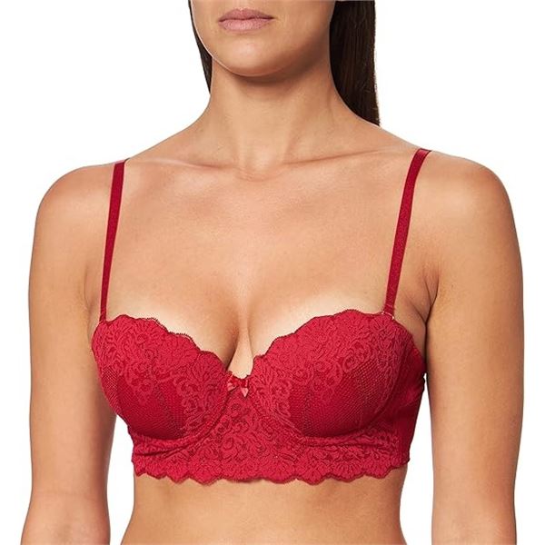 NEW IRIS & LILY WOMEN'S LACE PADDED STRAPLESS BRA