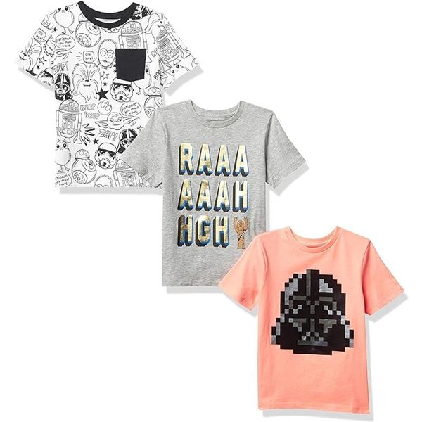 NEW SPOTTED ZEBRA STAR WARS BOYS SZ L SHORT SLEEVE