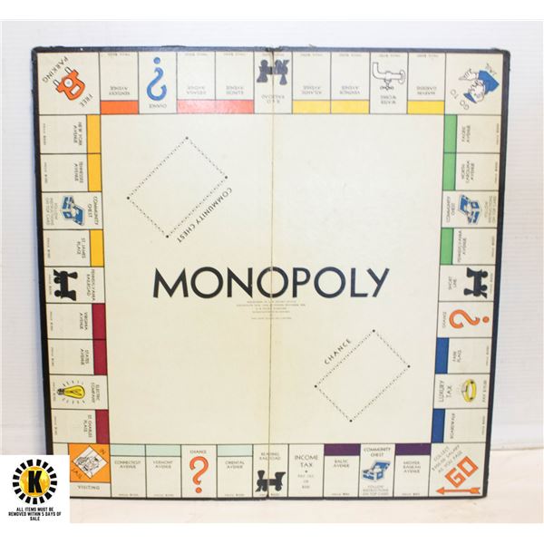 1946 MONOPOLY BOARD