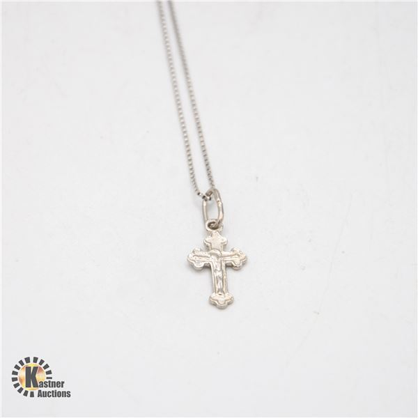 #447-52 CM LONG BOX CHAIN WITH CRUCIFIX PENDANT