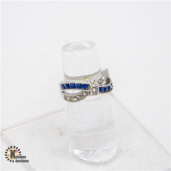 #462-5 BLUE PRINCESS CUT STONES PER SIDE WITHÿ5 CL