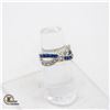 Image 1 : #462-5 BLUE PRINCESS CUT STONES PER SIDE WITHÿ5 CL