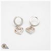 Image 1 : #439-ONE PAIR TWO TONE DANGLING HEART SHAPE WITH